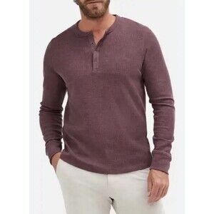 Rhone Active NWT Men's Maroon Waffle Thermal Knit LS Henley Shirt Size XXL